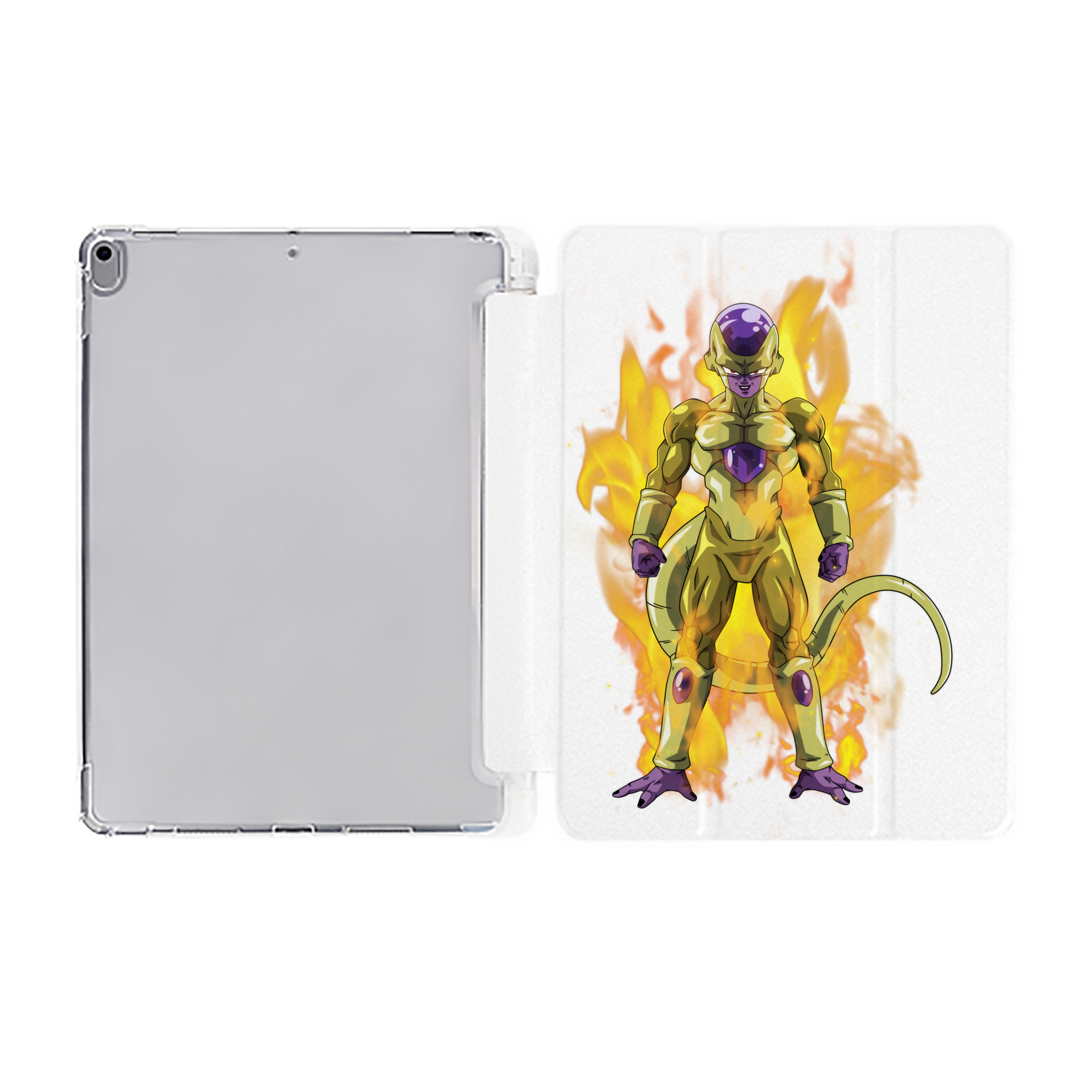 （画像用） ドラゴンボール フリーザ DRAGON BALL Frieza IPad ケース ペン収納付き 三つ折りスタンド PUレザー×シリコン 対応機種9.5/10.5/10.9インチ